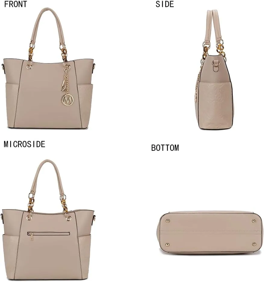 MKF Collection Tote Bag for Women, Handbag Set with Wallet-Top-Handle- Vegan Leather Purse