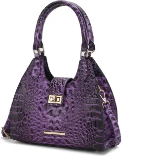 MKF Collection Women Tote Bag, Gradient Rainbow Faux Crocodile-Embossed Vegan Leather Handbag Purse by Mia K