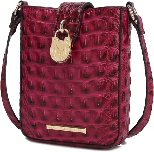 MKF Collection Women's Crossbody Bag, Faux Crocodile Embossed Vegan Leather, Shoulder Bag Handbag purse by Mia K