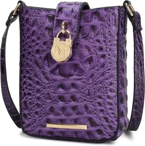 MKF Collection Women's Crossbody Bag, Faux Crocodile Embossed Vegan Leather, Shoulder Bag Handbag purse by Mia K