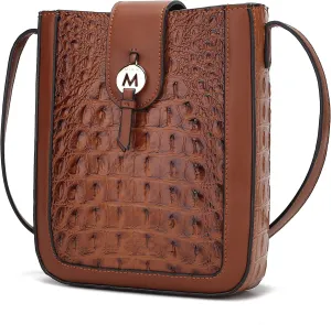 MKF Collection Women's Crossbody Bag, Faux Crocodile Embossed Vegan Leather, Shoulder Bag Handbag purse by Mia K