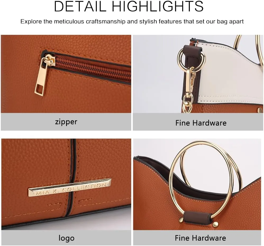 MKF Collection Women's Satchel Bag,Vegan Leather Top Handle Shoulder Bag Handbag Purse by Mia K
