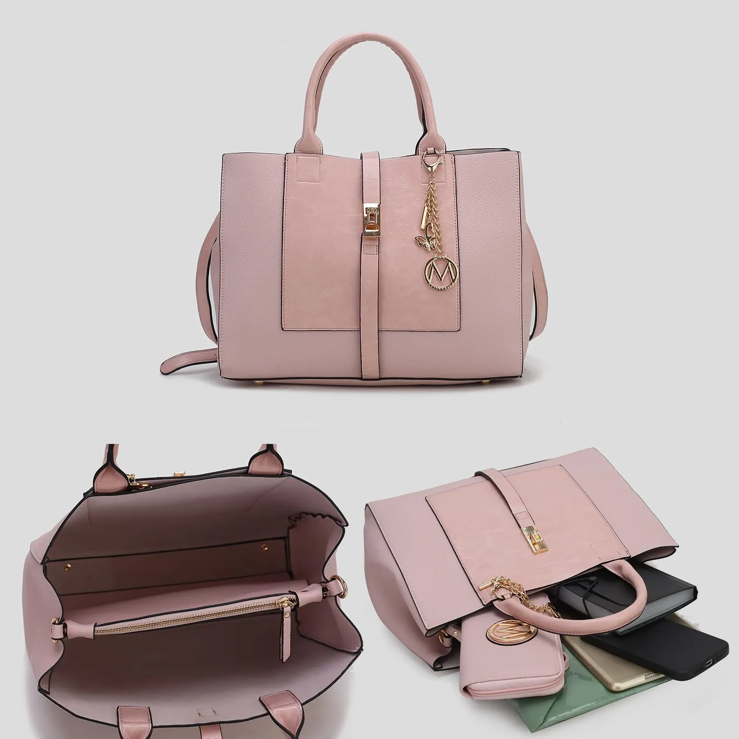MKF Collection Women's Tote Bag with Wristlet Wallet, Vegan Leather Satchel Handbag by Mia K