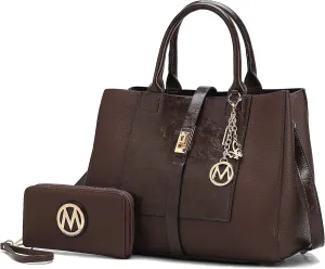 MKF Collection Women's Tote Bag with Wristlet Wallet, Vegan Leather Satchel Handbag by Mia K