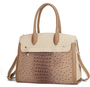 MKF Crossbody Satchel Bags for Women – PU Leather Shoulder Pocketbook Handbag – Lady Top Handle Tote Purse