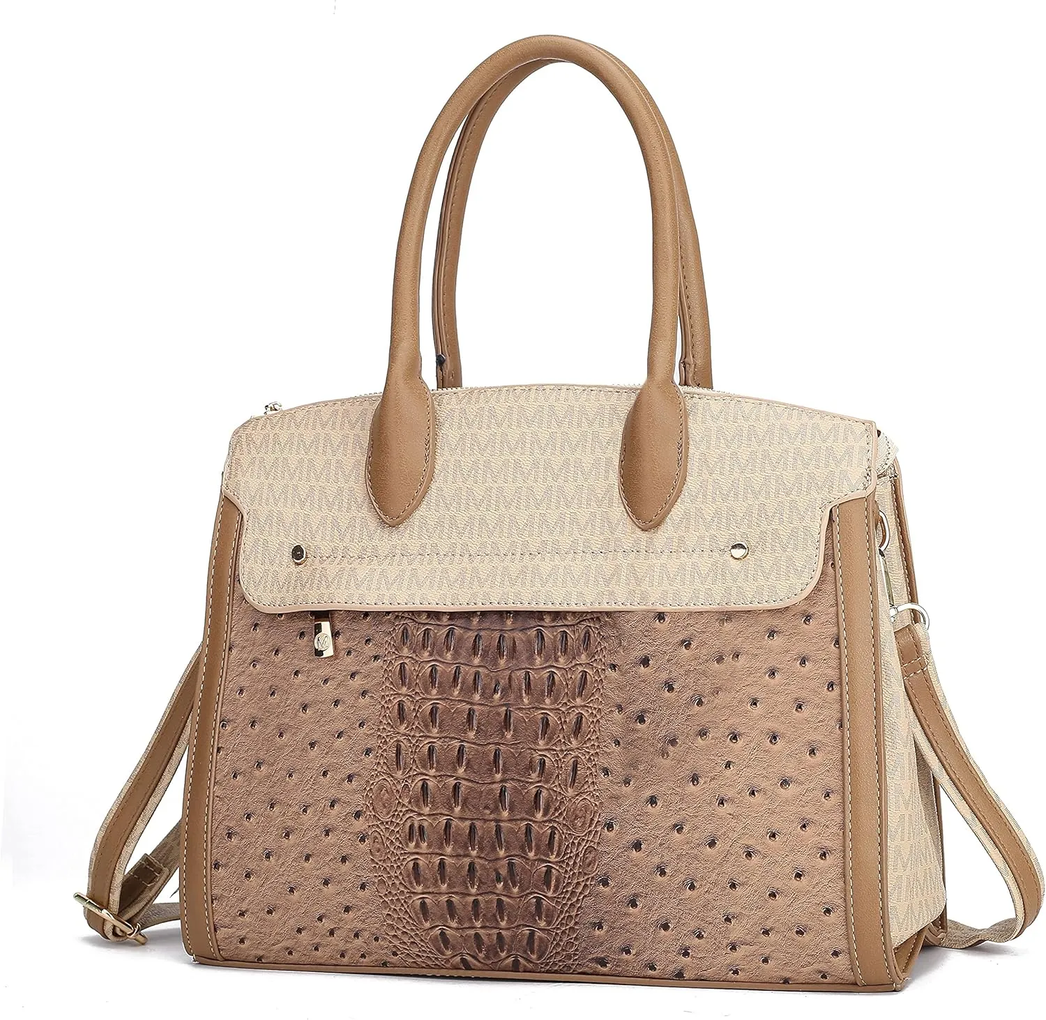 MKF Crossbody Satchel Bags for Women – PU Leather Shoulder Pocketbook Handbag – Lady Top Handle Tote Purse