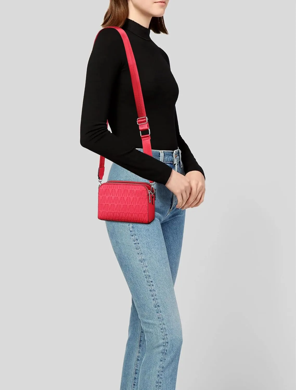 MKP COLLECTION Crossbody Bags for Women Small Shoulder Purses with Adjustable Wide Strap, Triple Zip Design