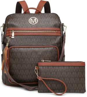 MKP COLLECTION Women Fashion Backpack Purse Convertible Large Rucksack Versatile Travel Shoulder Bags Handbag Set with Tassel