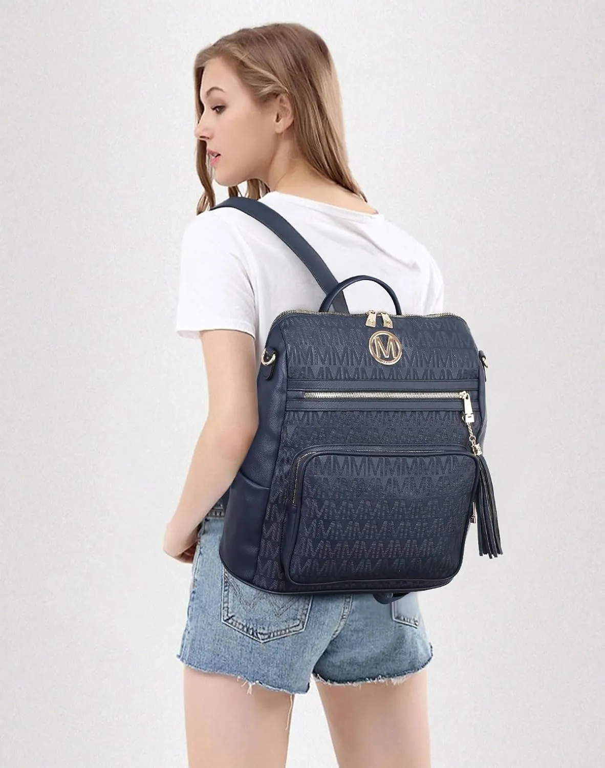 MKP COLLECTION Women Fashion Backpack Purse Convertible Large Rucksack Versatile Travel Shoulder Bags Handbag Set with Tassel