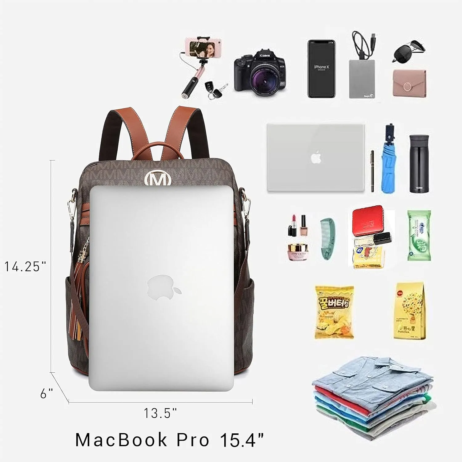 MKP COLLECTION Women Fashion Backpack Purse Convertible Large Rucksack Versatile Travel Shoulder Bags Handbag Set with Tassel