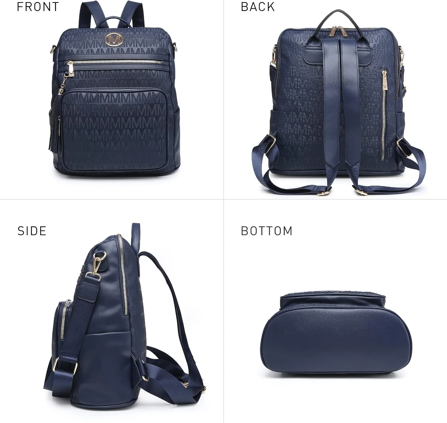 MKP COLLECTION Women Fashion Backpack Purse Convertible Large Rucksack Versatile Travel Shoulder Bags Handbag Set with Tassel