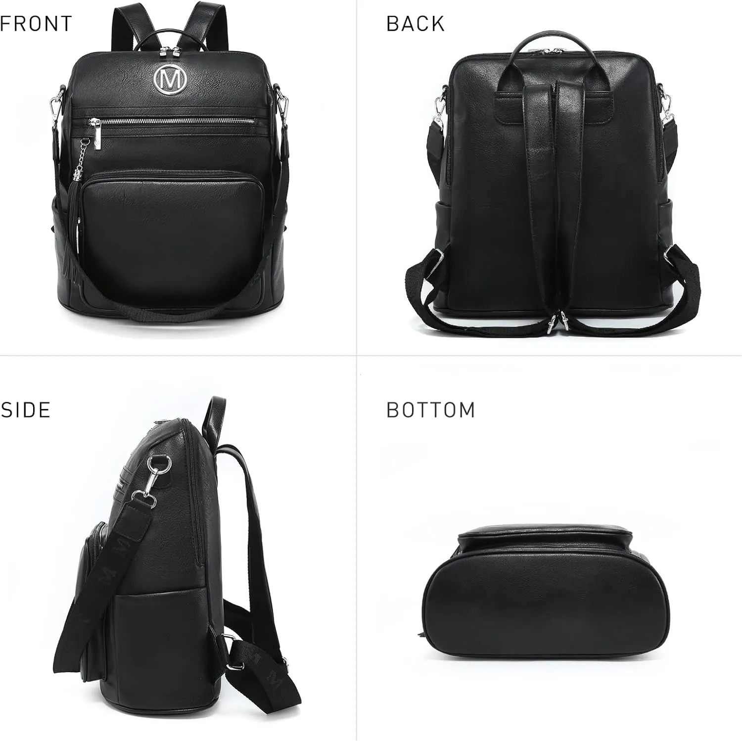 MKP COLLECTION Women Fashion Backpack Purse Convertible Large Rucksack Versatile Travel Shoulder Bags Handbag Set with Tassel