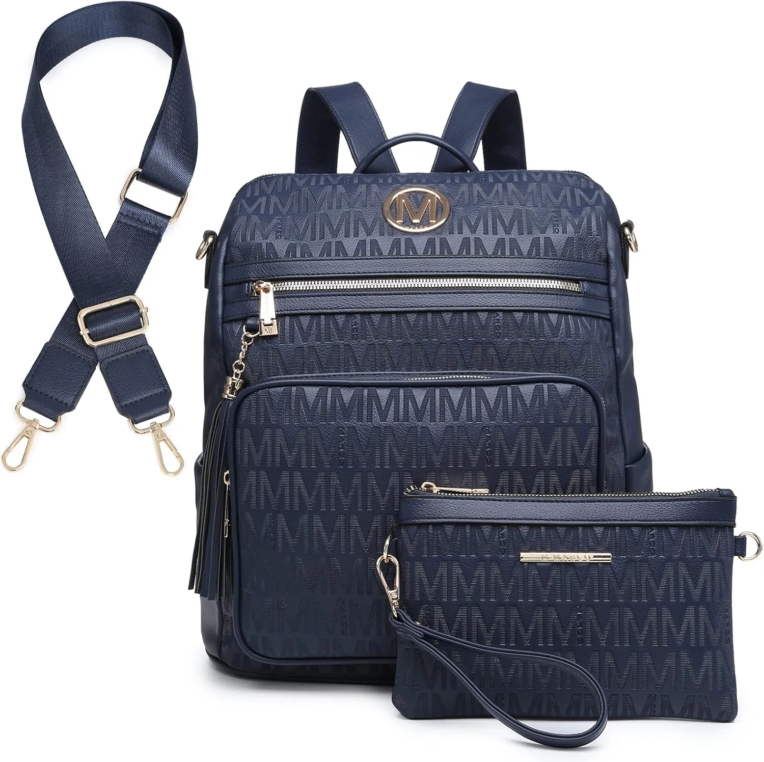 MKP COLLECTION Women Fashion Backpack Purse Convertible Large Rucksack Versatile Travel Shoulder Bags Handbag Set with Tassel