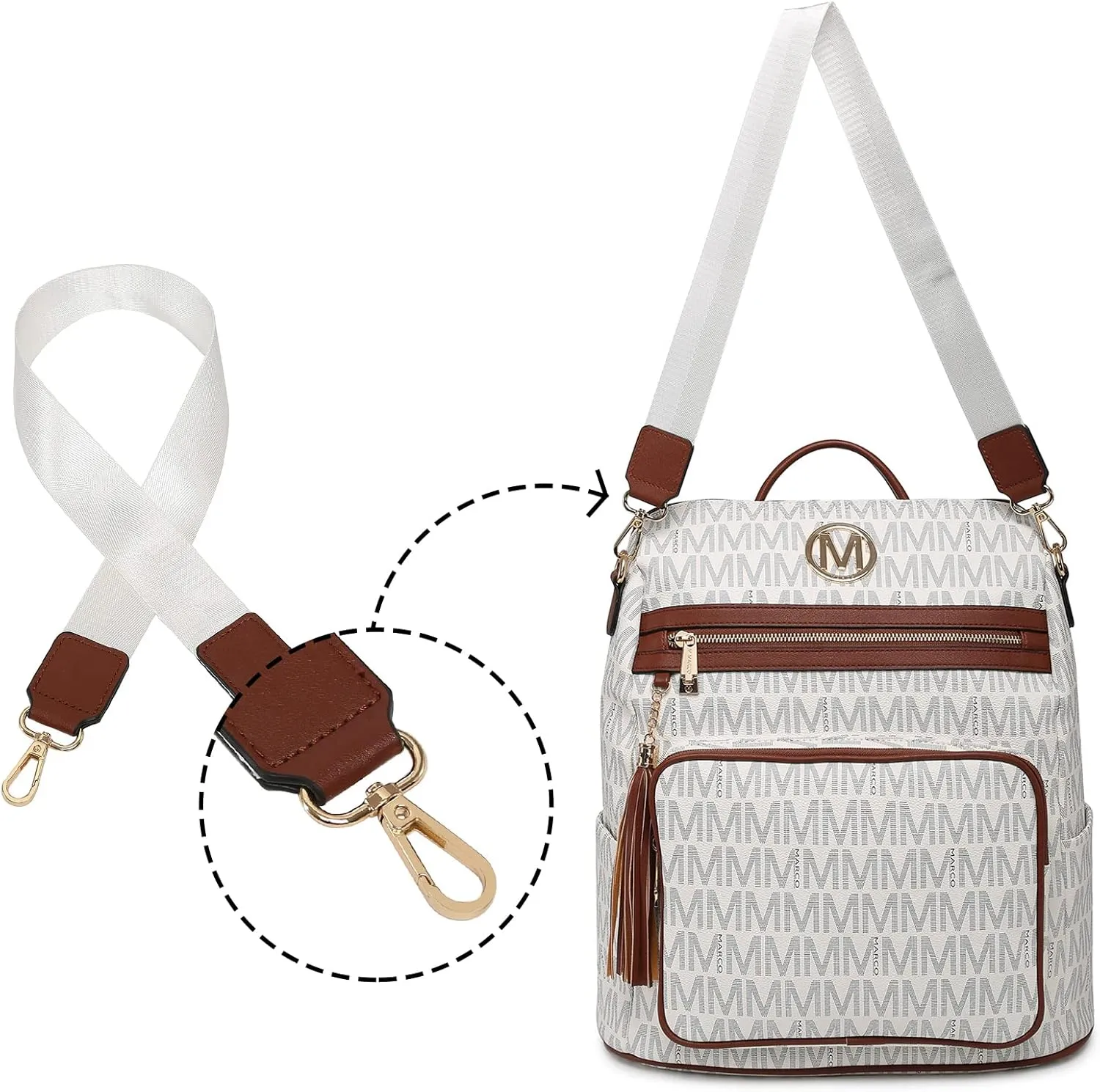 MKP COLLECTION Women Fashion Backpack Purse Convertible Large Rucksack Versatile Travel Shoulder Bags Handbag Set with Tassel
