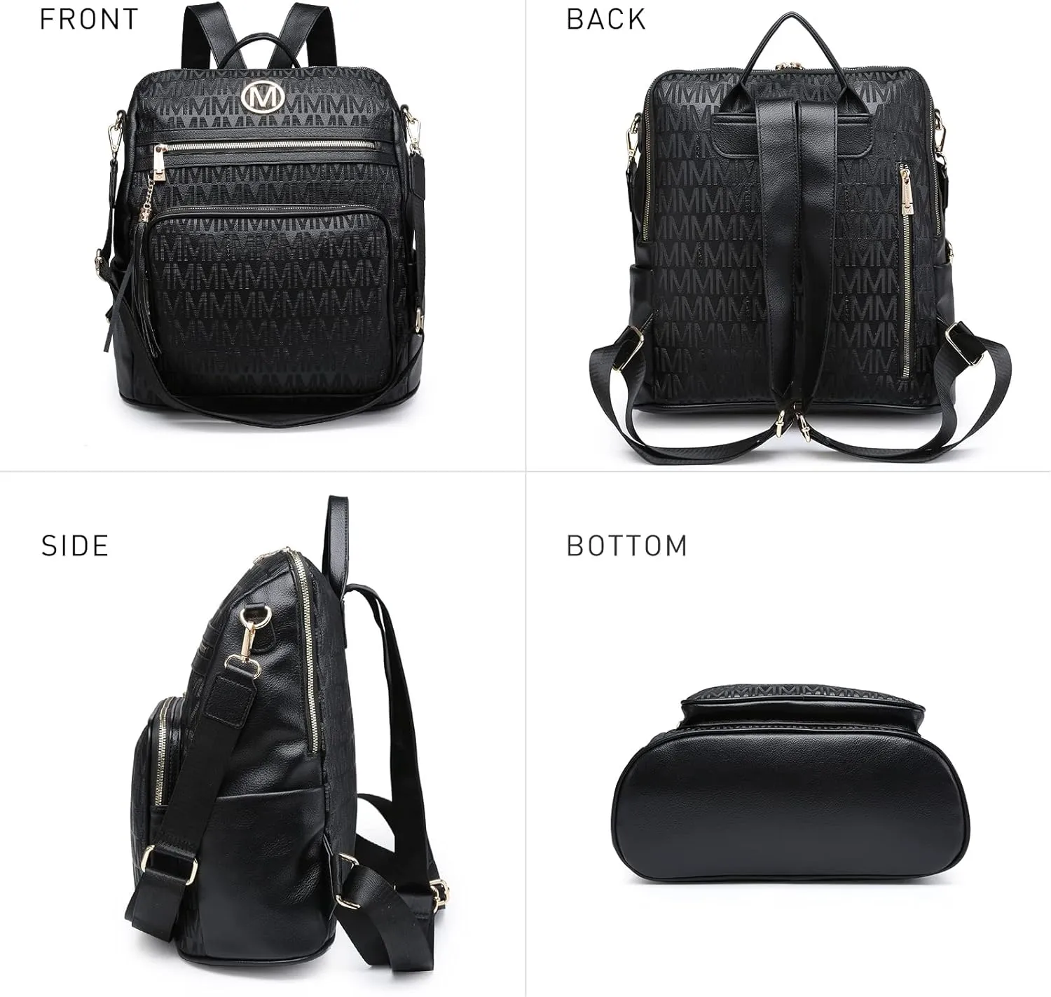 MKP COLLECTION Women Fashion Backpack Purse Convertible Large Rucksack Versatile Travel Shoulder Bags Handbag Set with Tassel