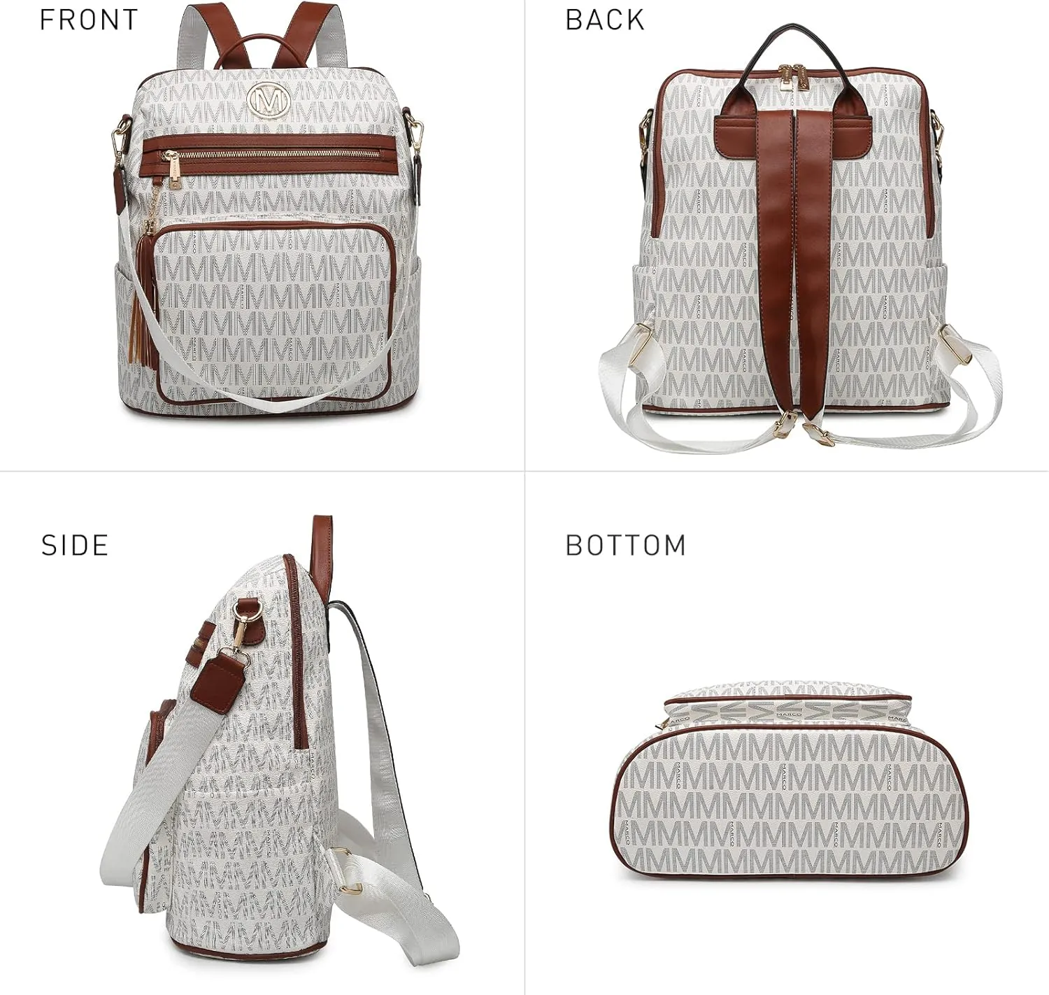 MKP COLLECTION Women Fashion Backpack Purse Convertible Large Rucksack Versatile Travel Shoulder Bags Handbag Set with Tassel