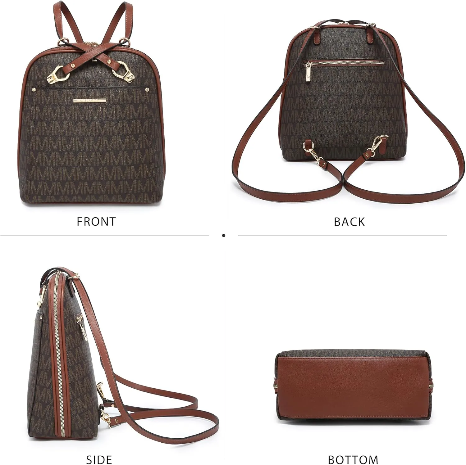 MKP COLLECTION Womens Convertible Backpack Purse Multi-Pocket Handbag Fashion Designer Ladies Shoulder Satchel Bag for Travel College Work