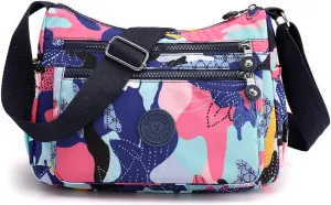 MLAFE Women Shoulder Handbag Nylon Multi-Pocket Crossbody Purse Bags for Women Travel Shoulder Bag for Travel/Shopping/Hiking