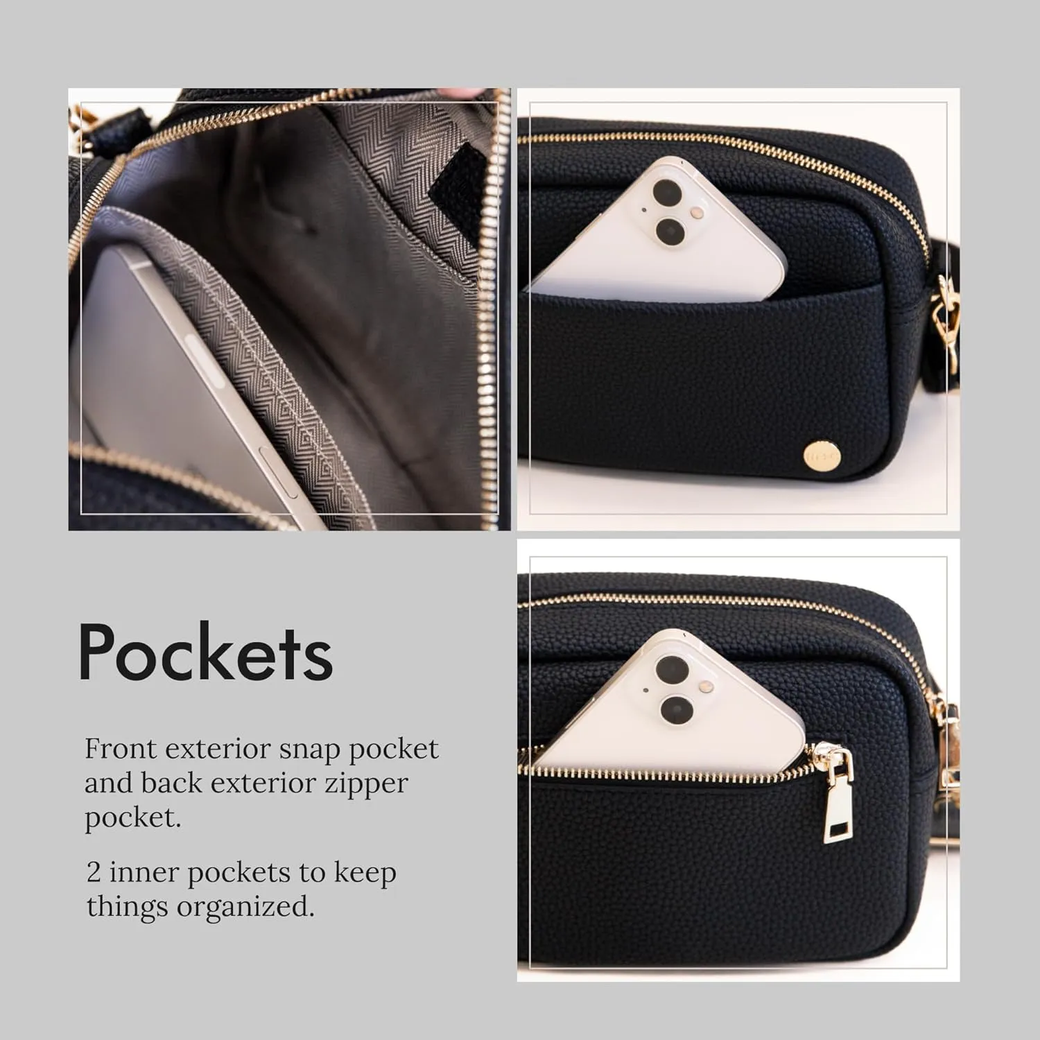 Modern Chic Crossbody Bags for Women - Willow Convertible Crossbody Purse, Vegan Leather Shoulder or Belt Bag with Strap