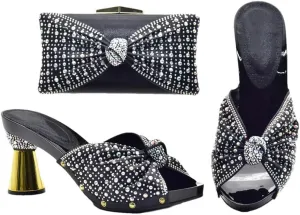 Modular Rhinestone Bridal System African Wedding Heels Convertible Clutch Bag Italian Design