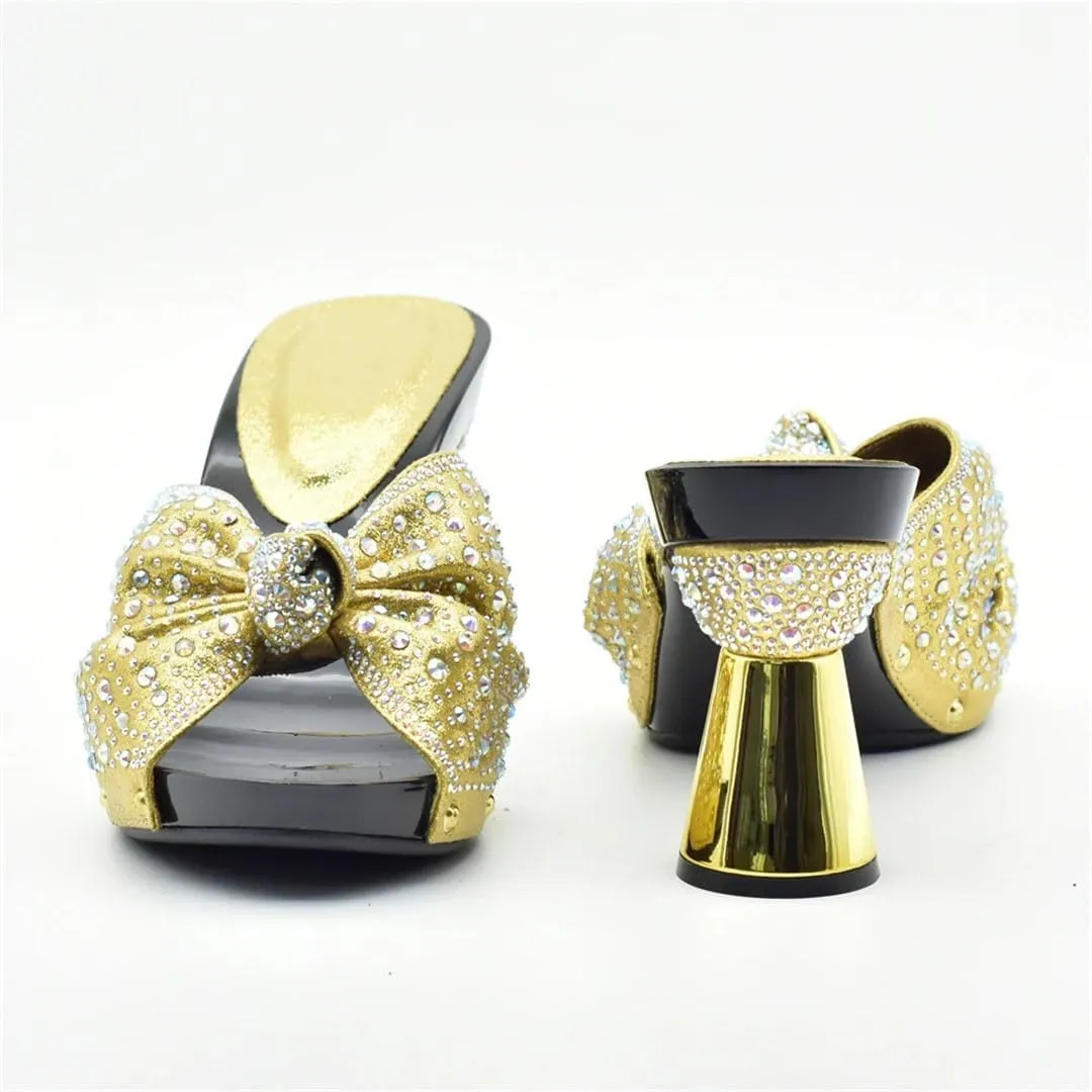 Modular Rhinestone Bridal System African Wedding Heels Convertible Clutch Bag Italian Design