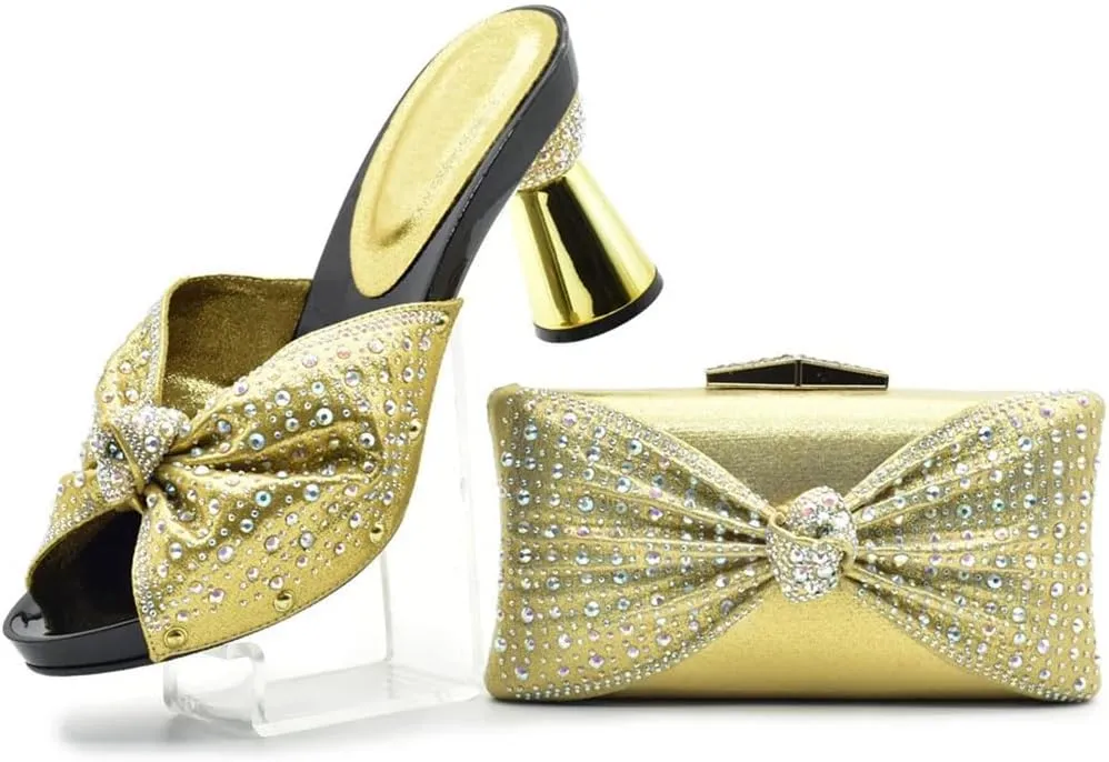 Modular Rhinestone Bridal System African Wedding Heels Convertible Clutch Bag Italian Design