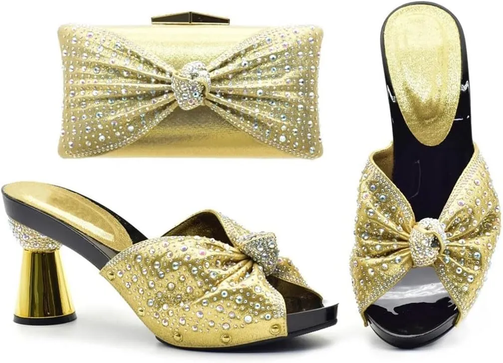 Modular Rhinestone Bridal System African Wedding Heels Convertible Clutch Bag Italian Design