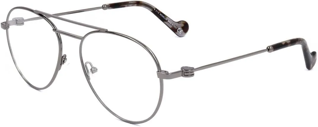 Moncler Oval Eyeglasses ML5023 008 Dark Gunmetal/Gray Havana 54mm 5023