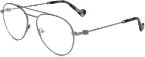 Moncler Oval Eyeglasses ML5023 008 Dark Gunmetal/Gray Havana 54mm 5023