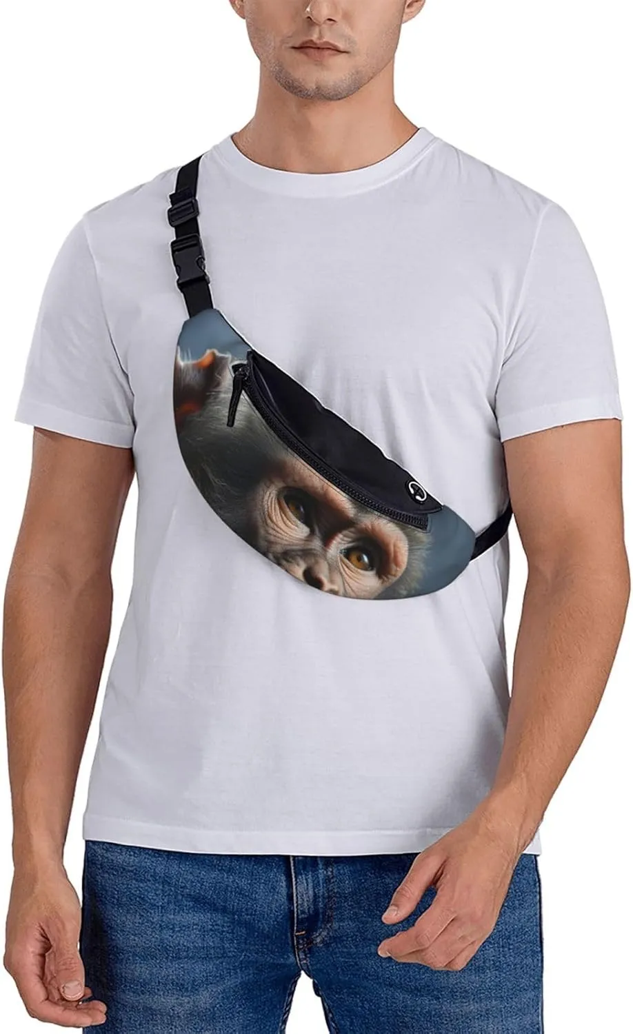 Monkey Fanny Pack for Women Men Waist Bag Waterproof Belt Bag with Adjustable Strap