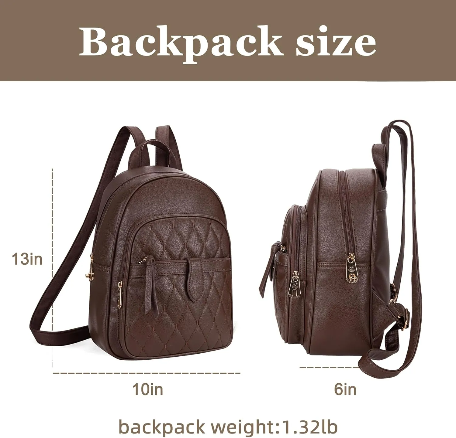 Montana West 3Pcs Anti Theft Backpack Purse for Women Small Quilted Backpack Set
