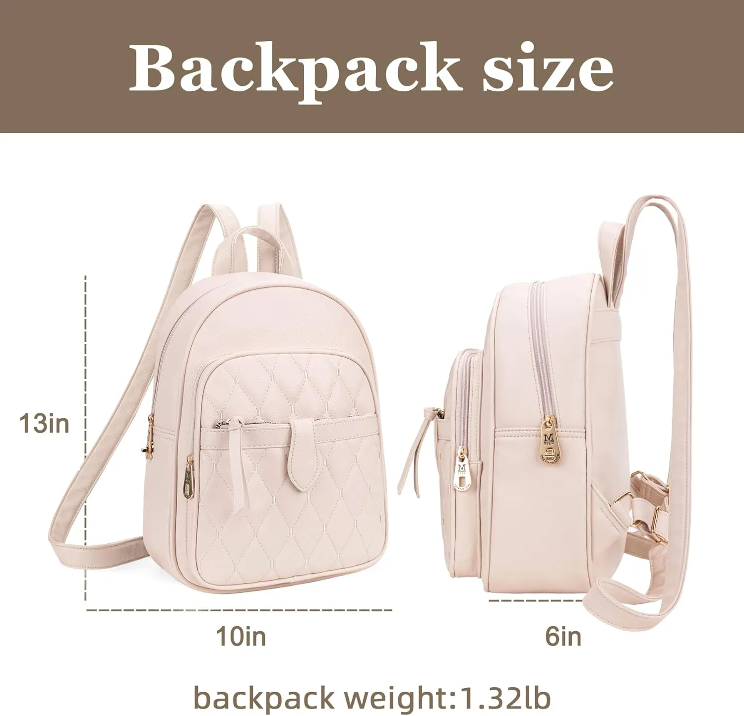 Montana West 3Pcs Anti Theft Backpack Purse for Women Small Quilted Backpack Set