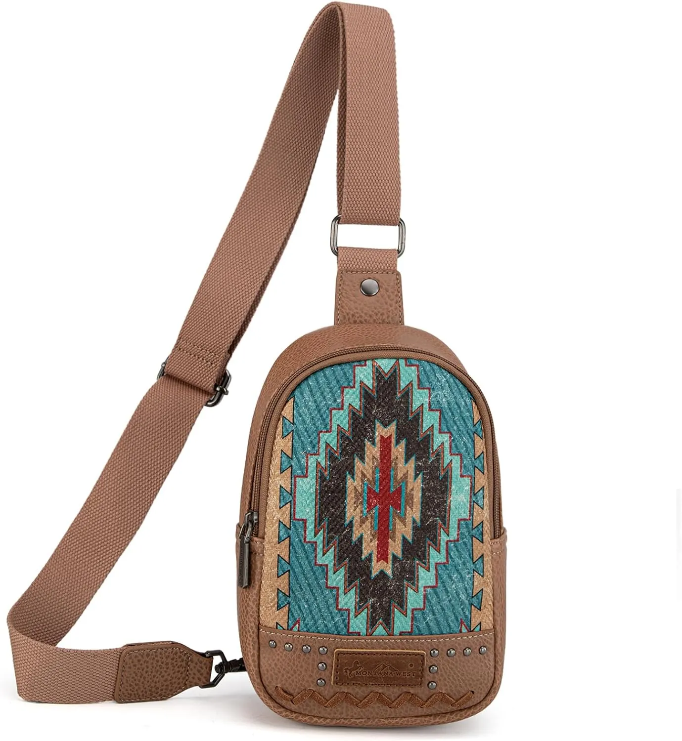 Montana West Aztec Crossbody Sling Bag for Women Western Fanny Pack Purse MBB-MW1316-2100TQ