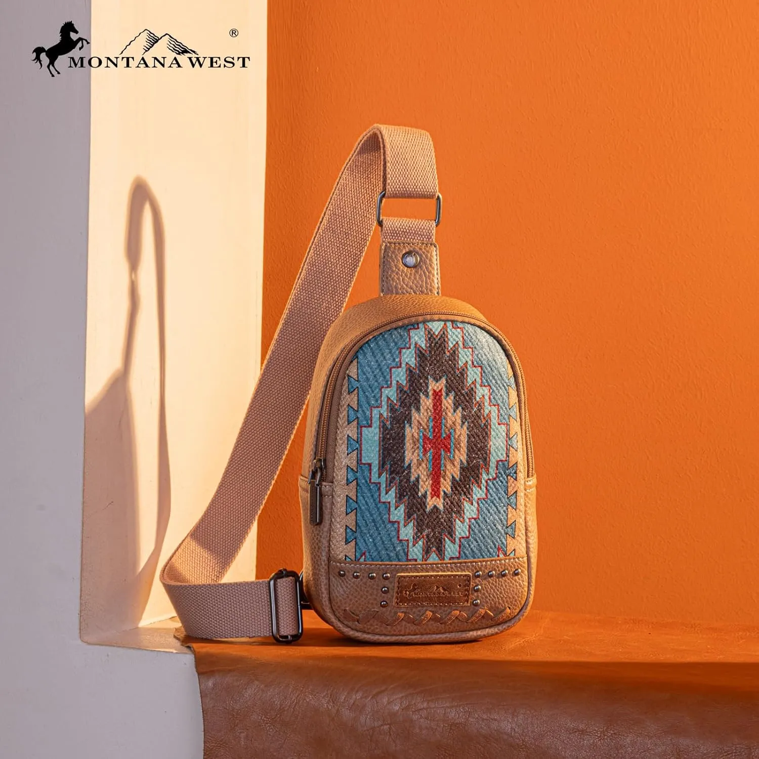 Montana West Aztec Crossbody Sling Bag for Women Western Fanny Pack Purse MBB-MW1316-2100TQ