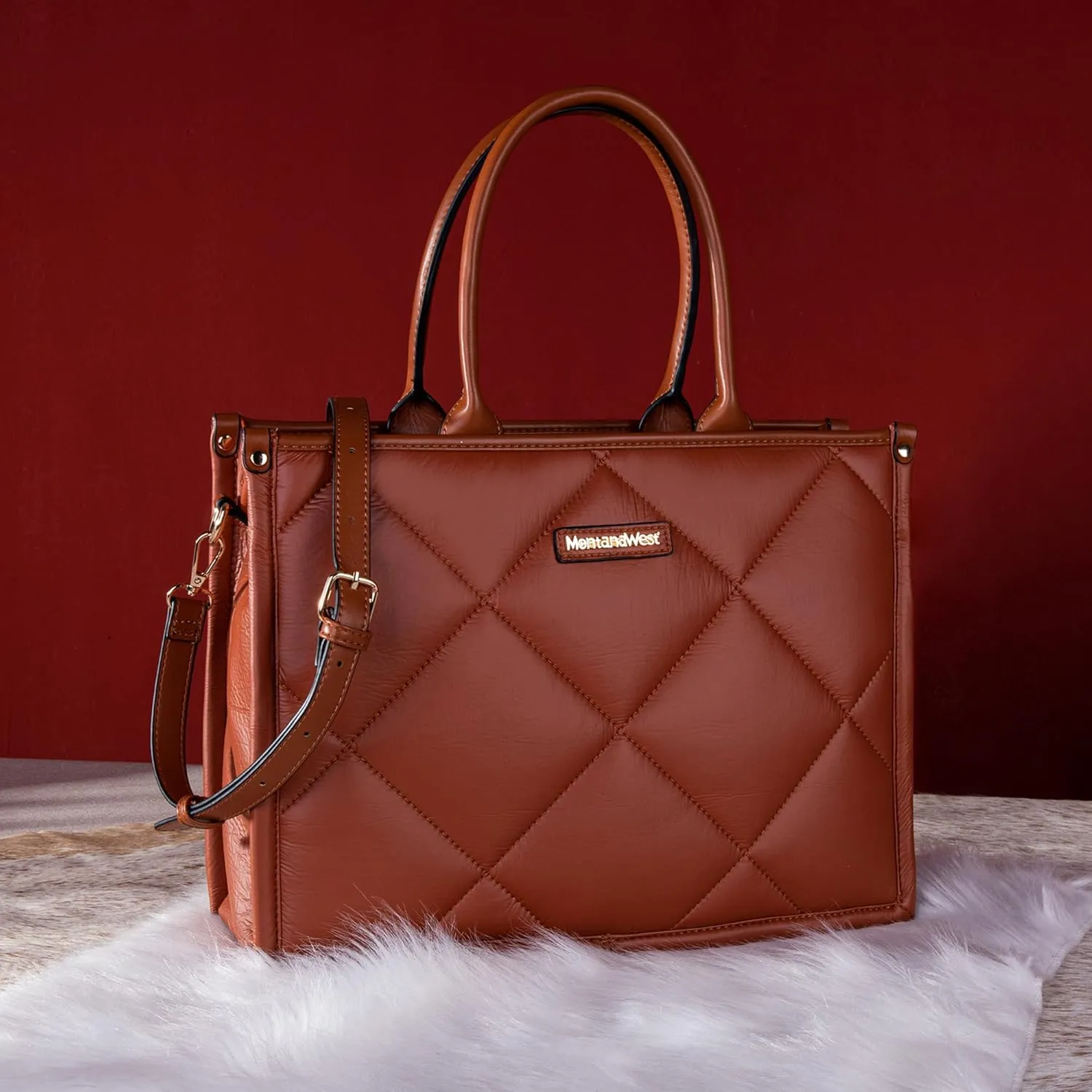 Montana West Large Puffy Tote Bag for Women Quilted Handbag Ladies Satchel