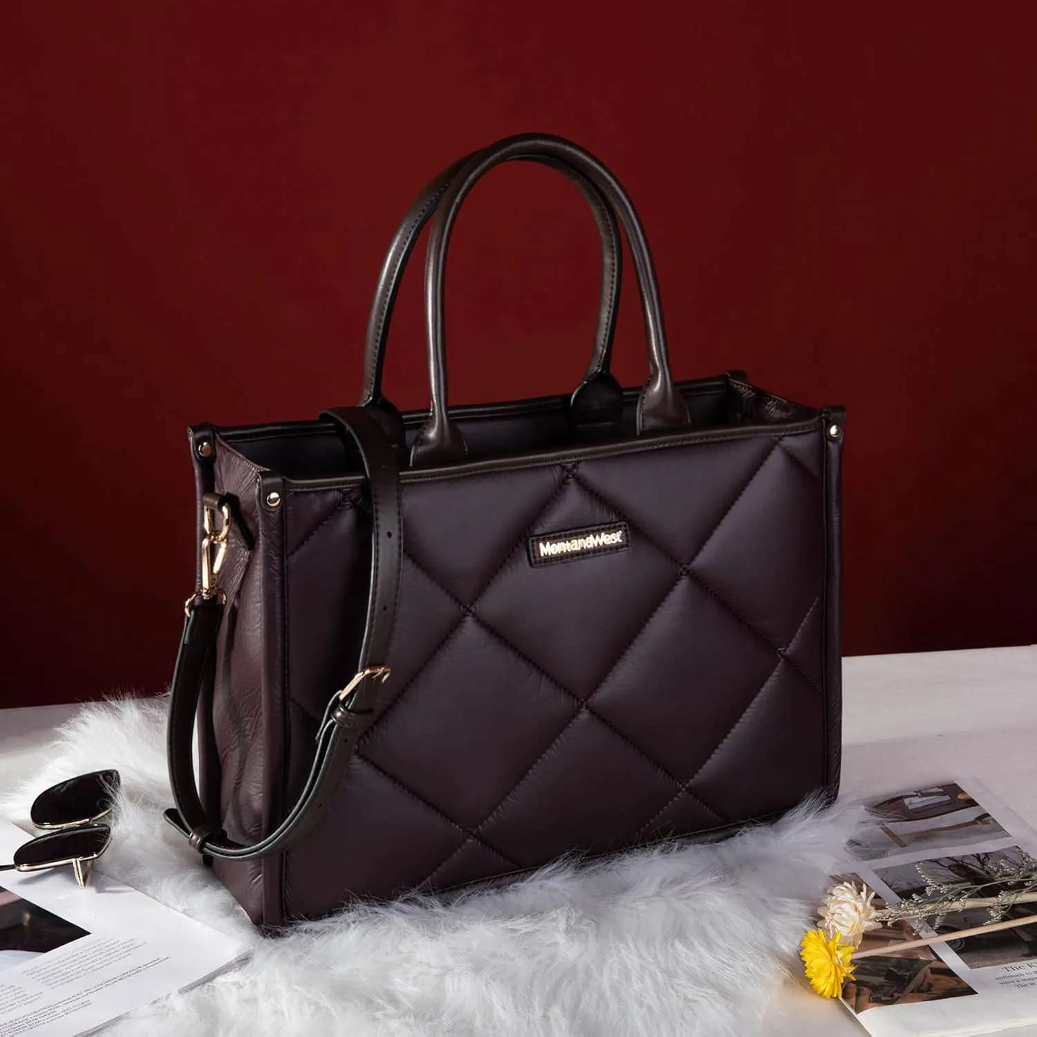 Montana West Large Puffy Tote Bag for Women Quilted Handbag Ladies Satchel