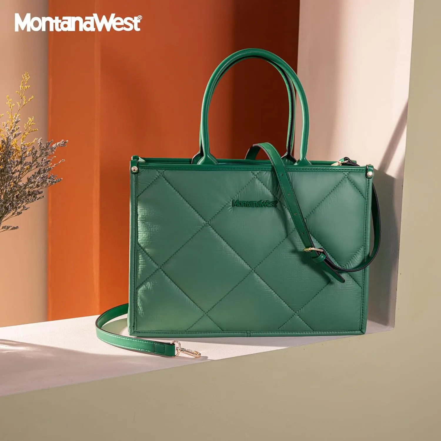 Montana West Large Puffy Tote Bag for Women Quilted Handbag Ladies Satchel