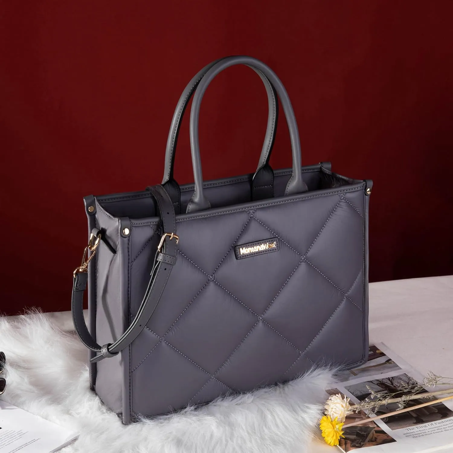 Montana West Large Puffy Tote Bag for Women Quilted Handbag Ladies Satchel