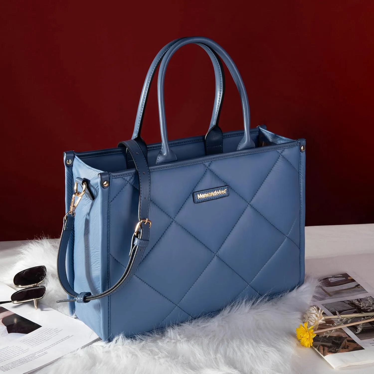 Montana West Large Puffy Tote Bag for Women Quilted Handbag Ladies Satchel