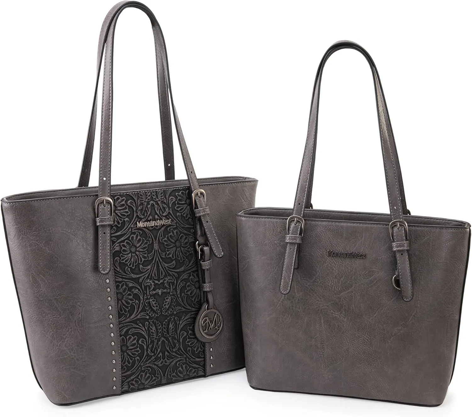 Montana West Tote Bag for Women Large Purse and Handbags Set Embossed Collection Purse 2Pcs Set