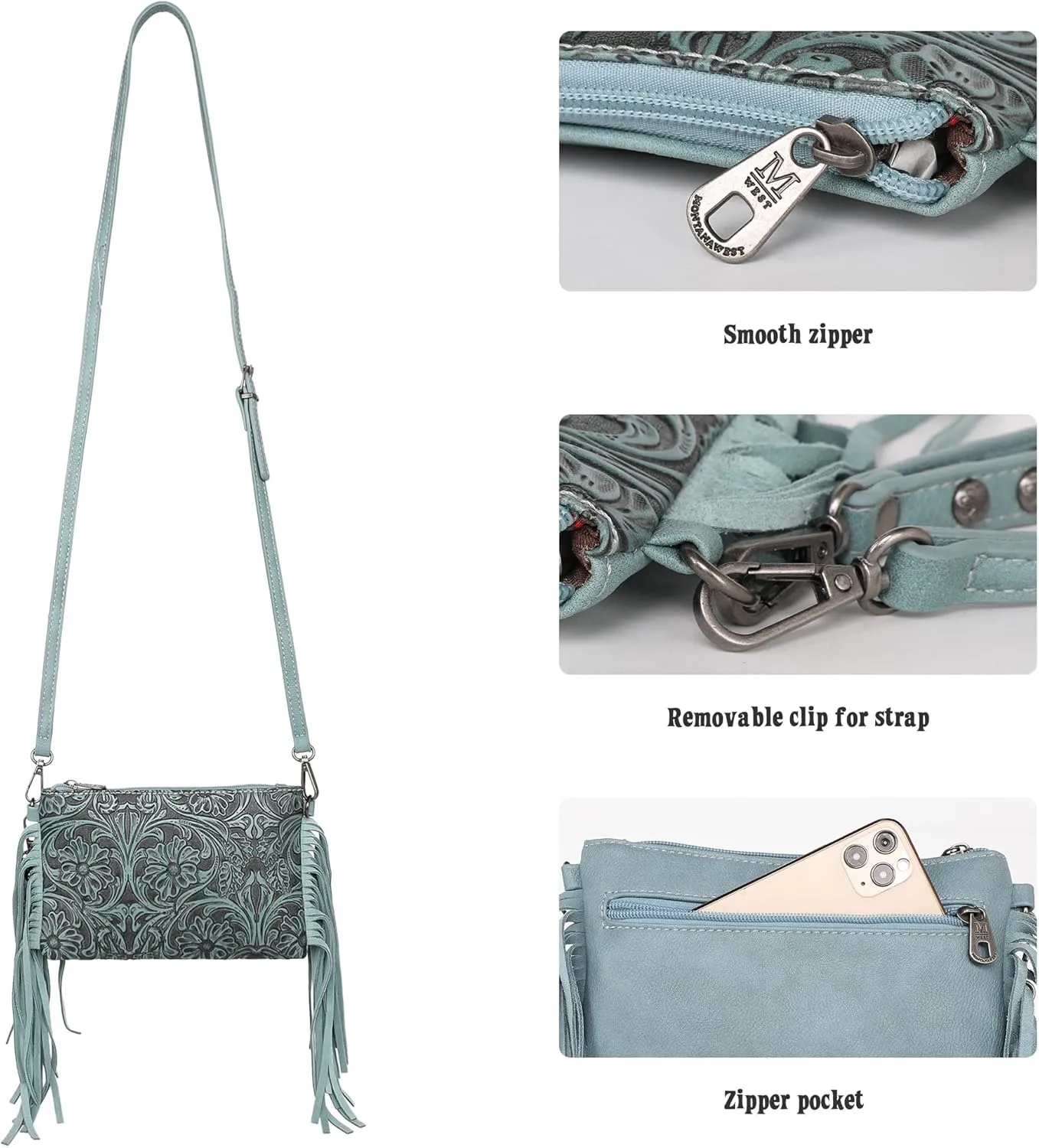 Montana West Western Purse for Women Crossbody Bag Wristlet Clutch Purse