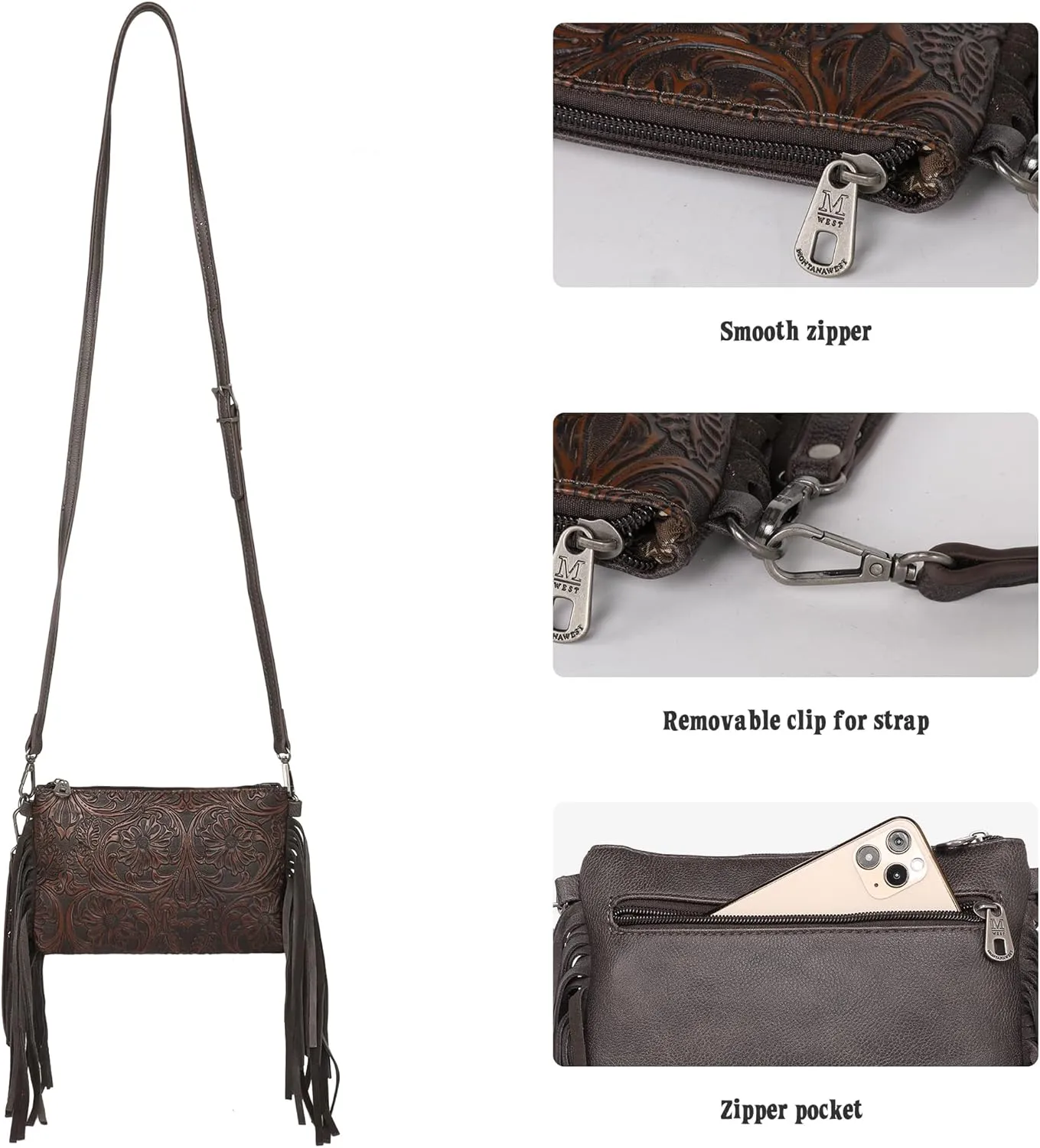 Montana West Western Purse for Women Crossbody Bag Wristlet Clutch Purse