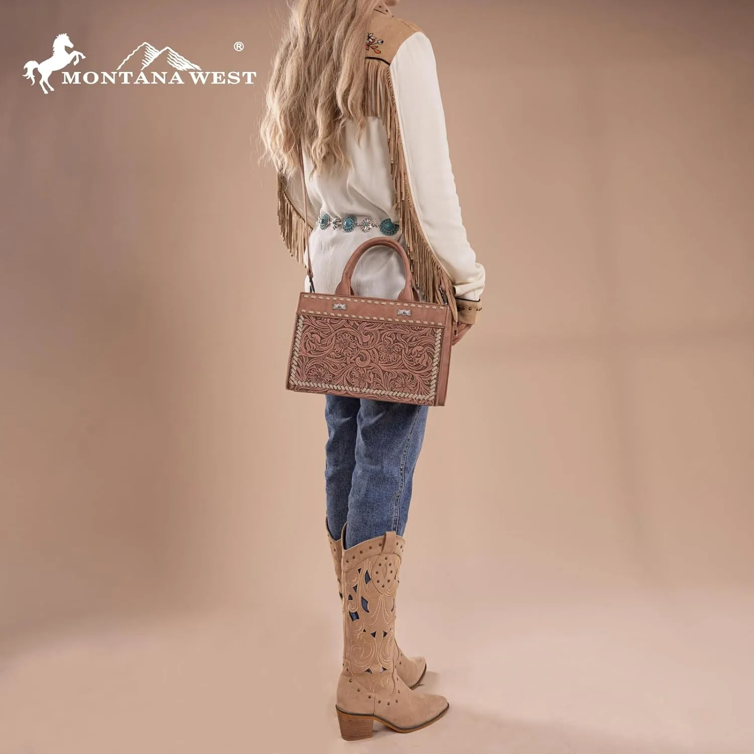Montana West Western Tooling Handbags Vintage Prints and Whipstitch Craftsmanship