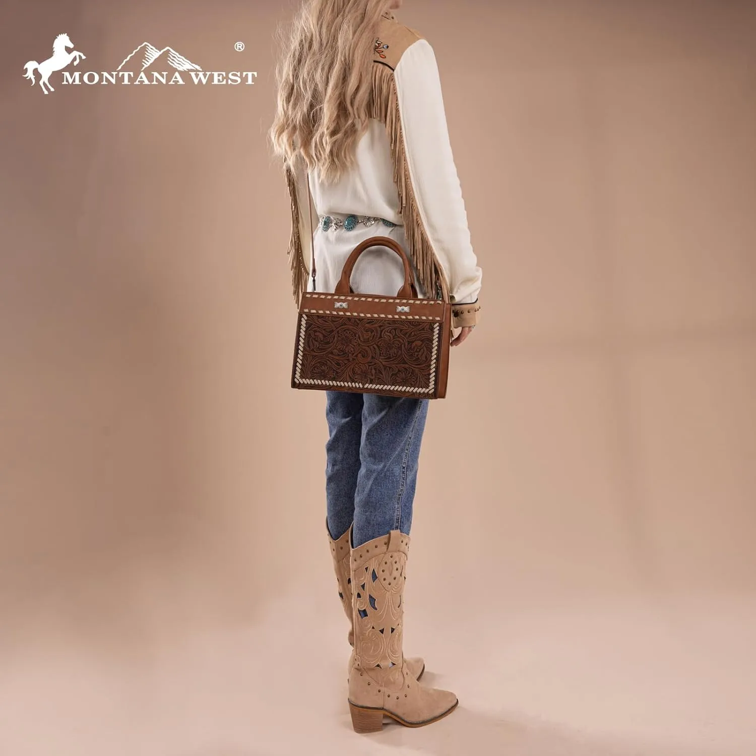 Montana West Western Tooling Handbags Vintage Prints and Whipstitch Craftsmanship