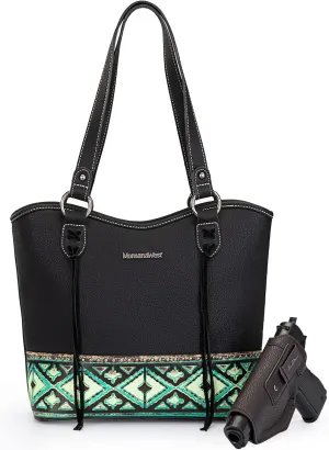 Montana West Western Tote Bags for Women Tooled Shoulder Ladies Top Handle Handbag