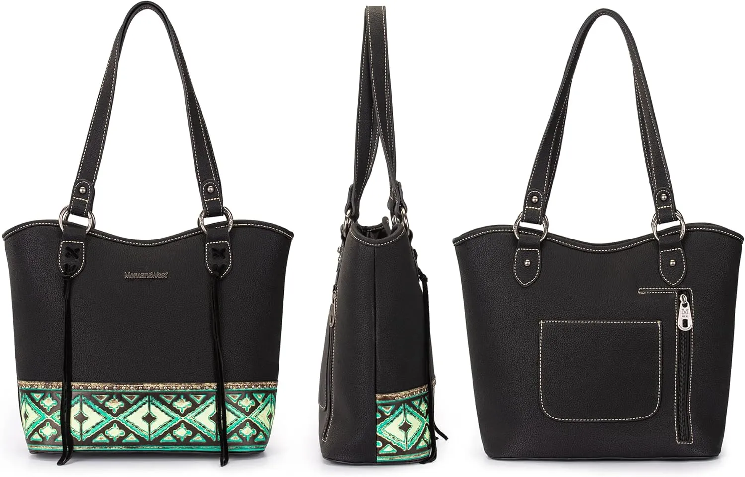 Montana West Western Tote Bags for Women Tooled Shoulder Ladies Top Handle Handbag