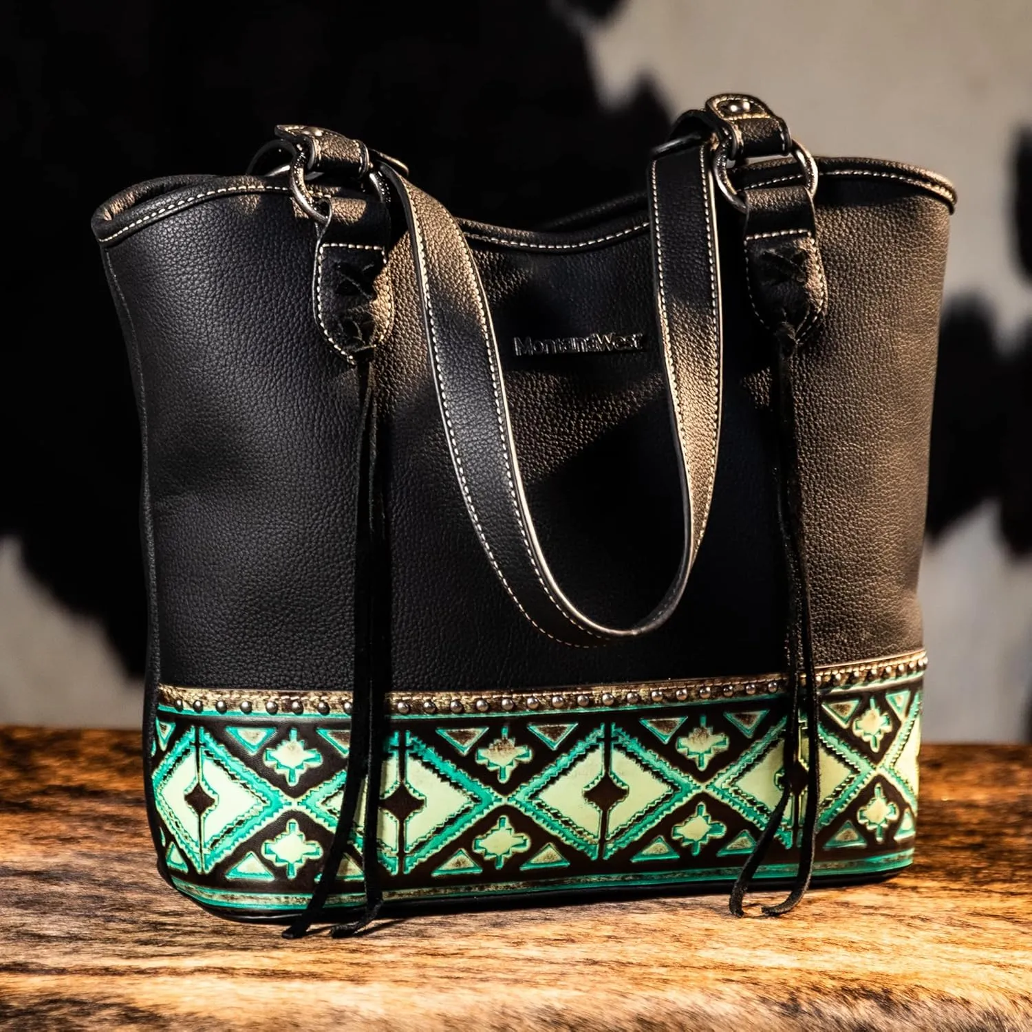 Montana West Western Tote Bags for Women Tooled Shoulder Ladies Top Handle Handbag