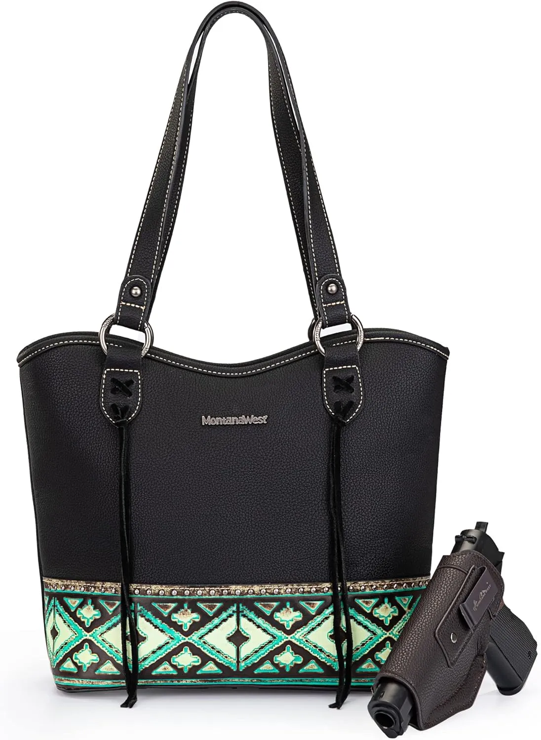 Montana West Western Tote Bags for Women Tooled Shoulder Ladies Top Handle Handbag
