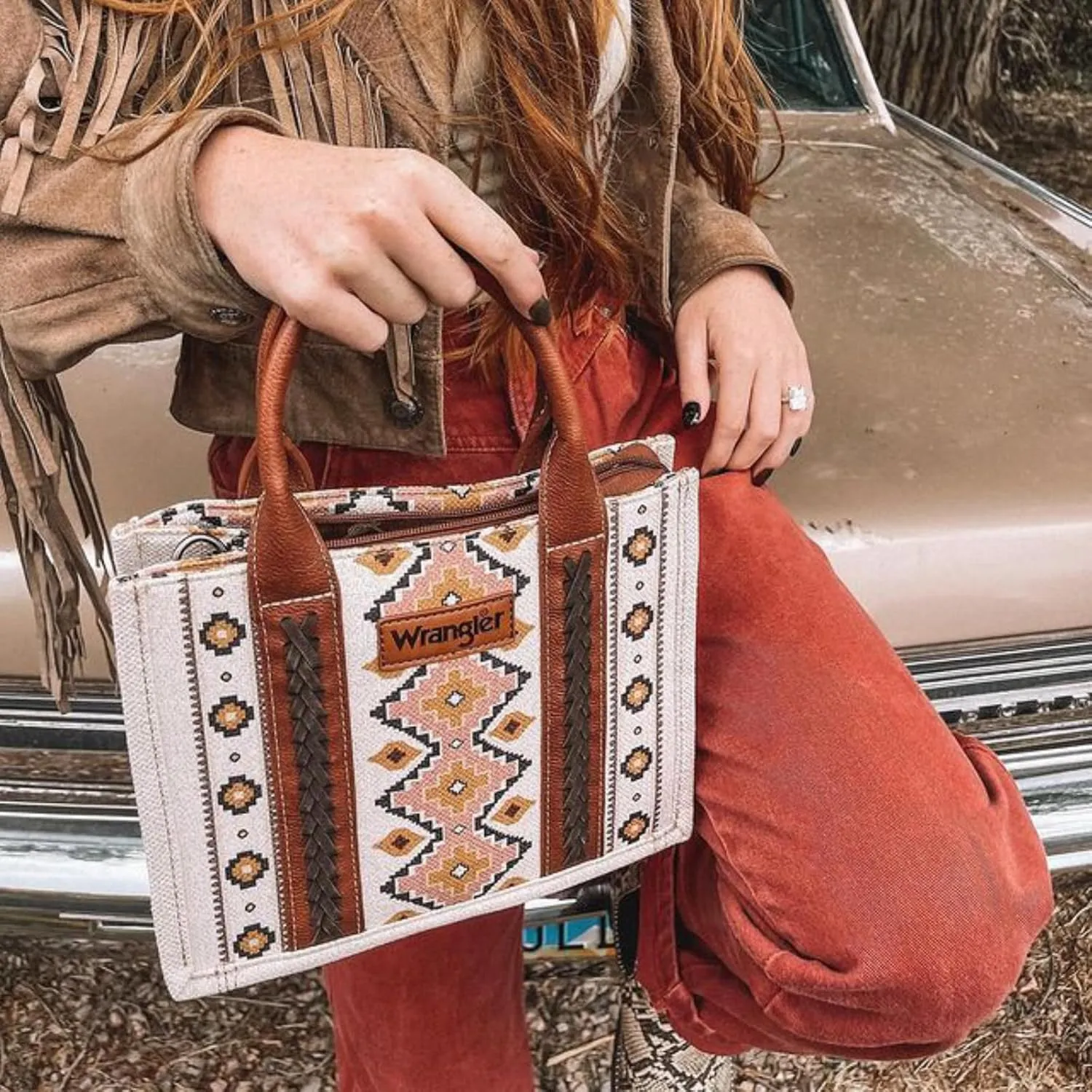Montana West Wrangler Tote Bag for Women Western Shoulder Purses Boho Aztec Satchel Handbags