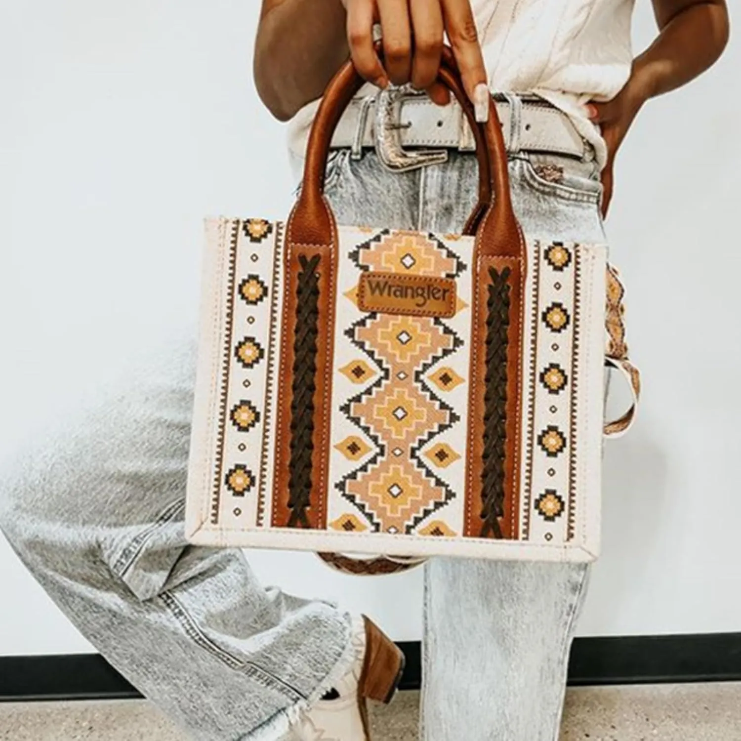 Montana West Wrangler Tote Bag for Women Western Shoulder Purses Boho Aztec Satchel Handbags